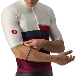 Maillot Castelli A Blocco Manche Courte Blanc Lilas Multicolore -Vélo Équipement Magasin ca 4522017 065 004