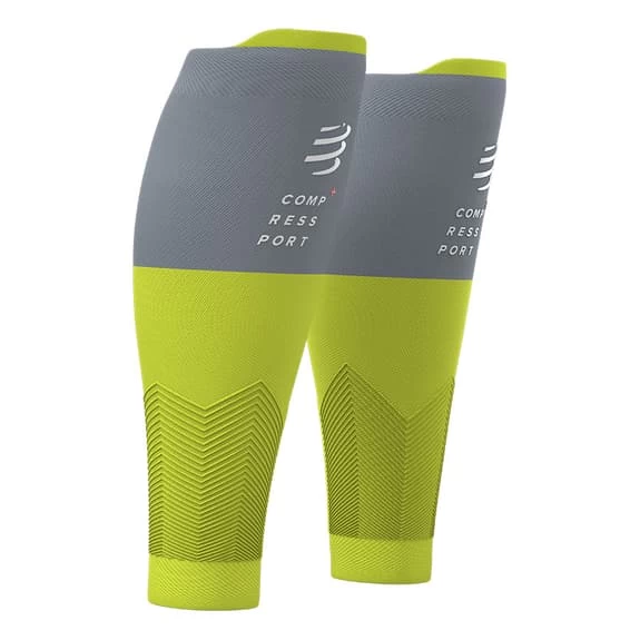 Guêtres De Compression Compressport R2V2 Vert Lime Gris 3 Guêtres De Compression Compressport R2V2 Vert Lime Gris